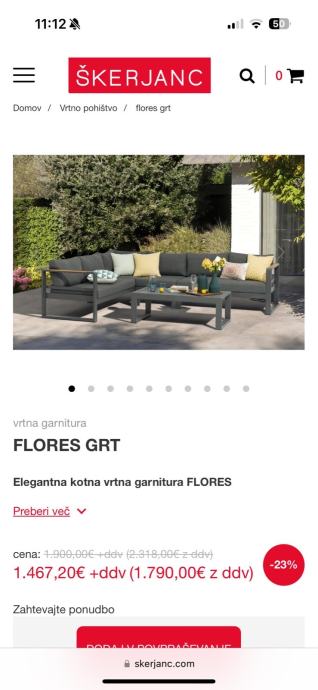 Vrtna garnitura flores grt nova