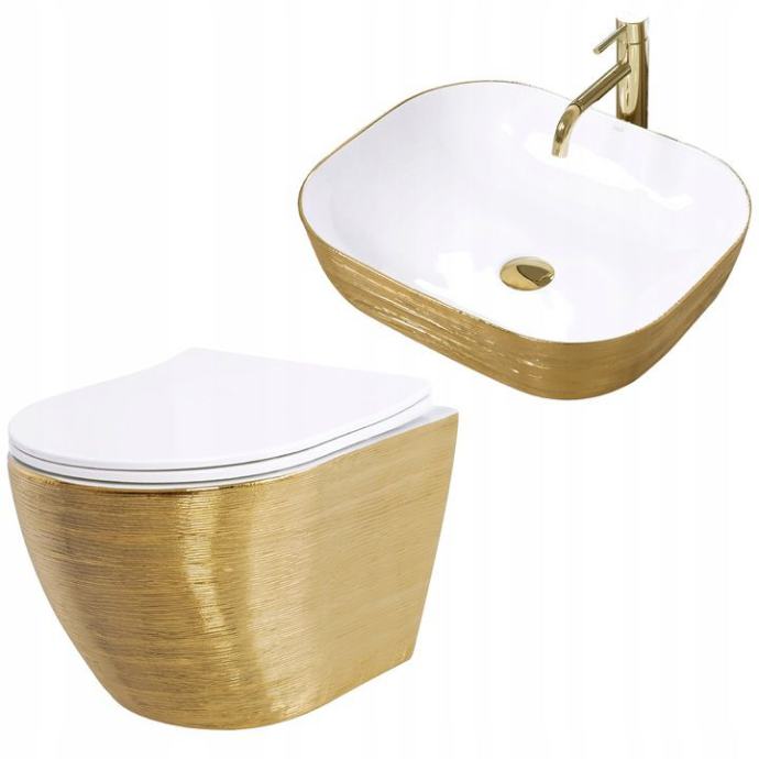 Set CARLO FLAT BRUSH GOLD WC + UMIVAONIK FLORIA GOLD