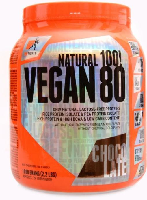 EXTRIFIT Vegan 80 Protein 1kg (Čokolada)