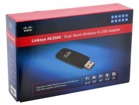 Linksys AE2500 N600 Dual-Band Wireless-N USB Adapter WiFi