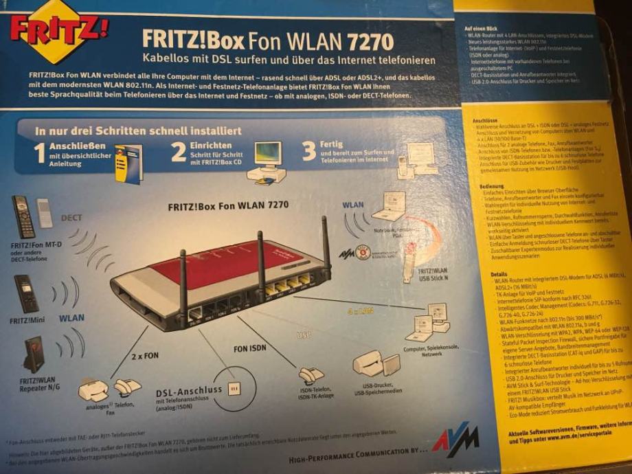 Настройка wifi на роутере fritz box 7270