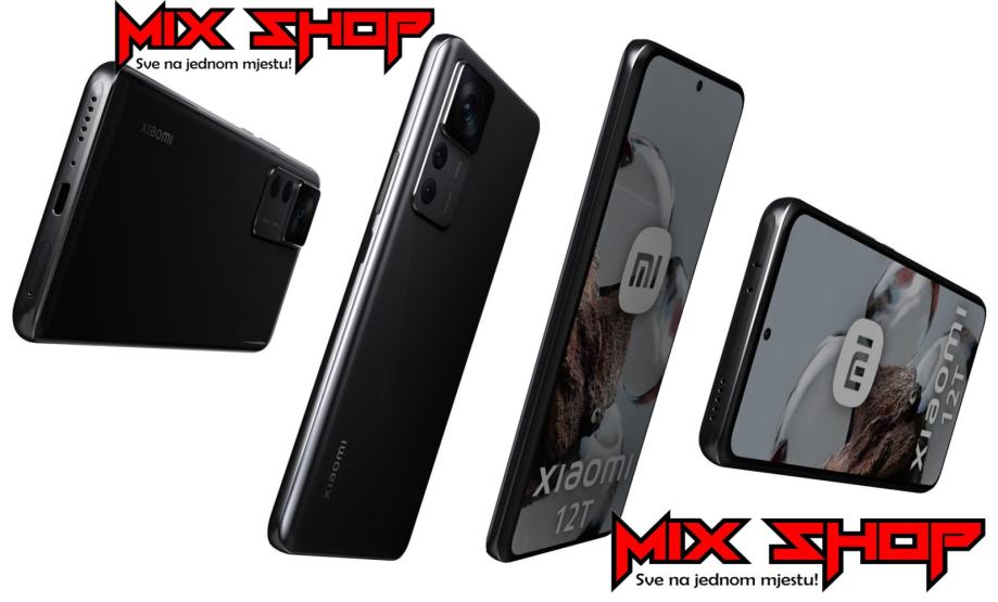 XIAOMI MI 12T 5G 8GB/256GB BLACK/CRNI ◆NOVO◆GARANCIJA◆ZAMJENA DA◆ 12-T