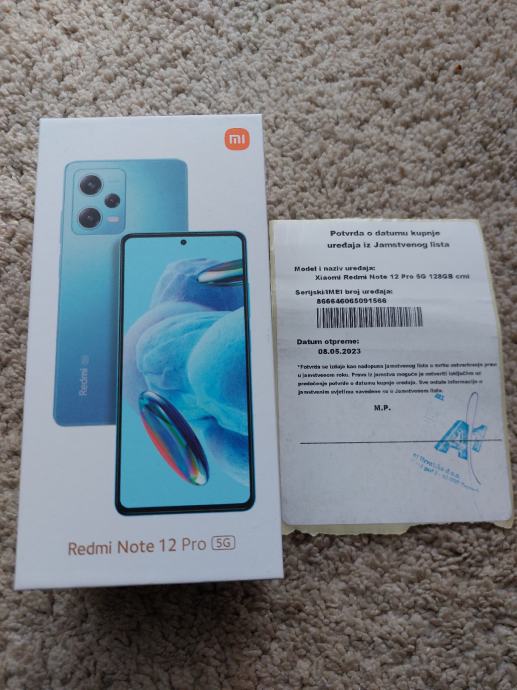 Redmi Note 12 Pro 5G(nov, zapakiran, račun, garancija)