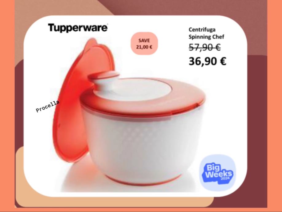 Tupperware spinning Chef