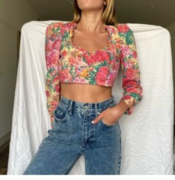 Zara cvjetni crop top veličina XS