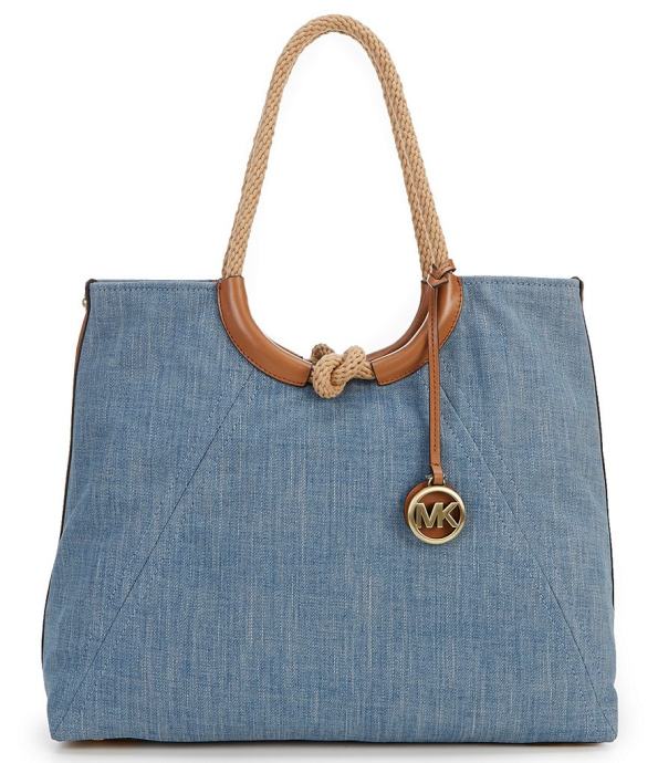 michael kors isla large grab bag denim