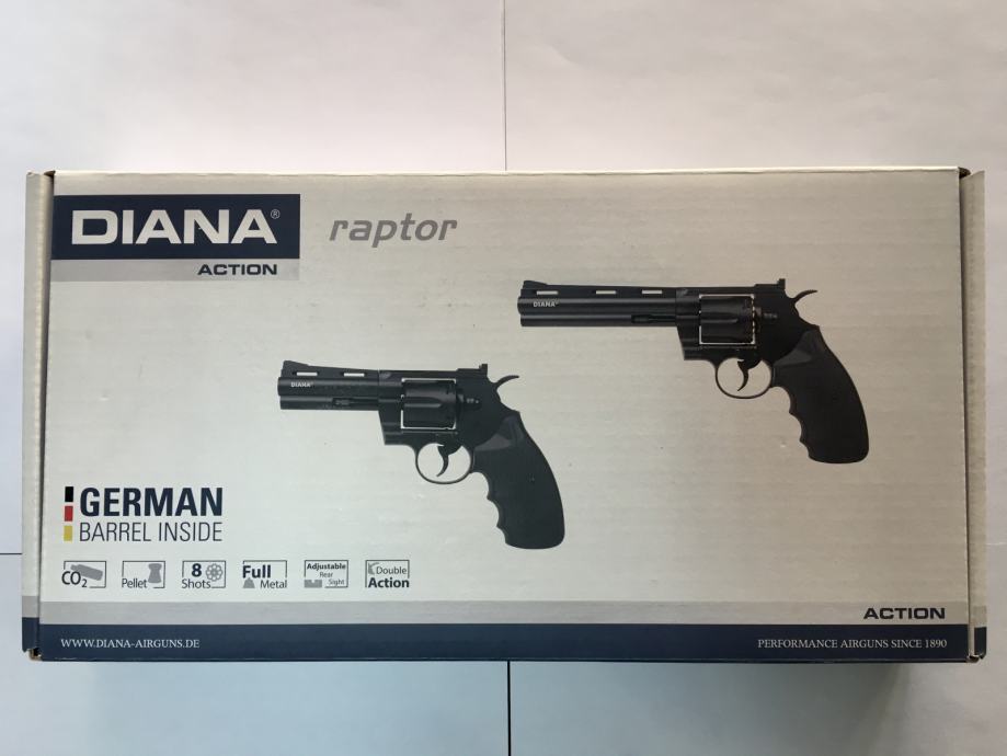 Zračni Pištolj Revolver Diana Raptor Cal.4,5mm Co2 ,Novo U Trgovini