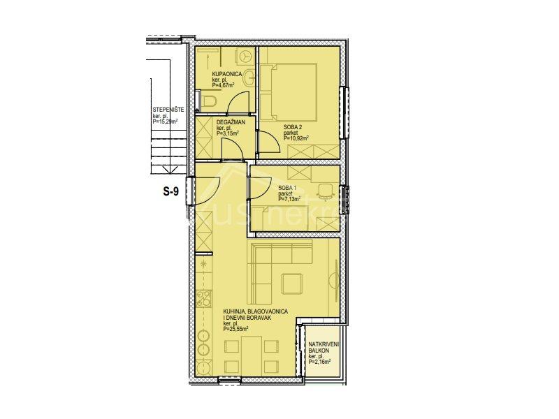 Dvosoban stan - NOVOGRADNJA: Split, Sirobuja, 60 m2 (prodaja)